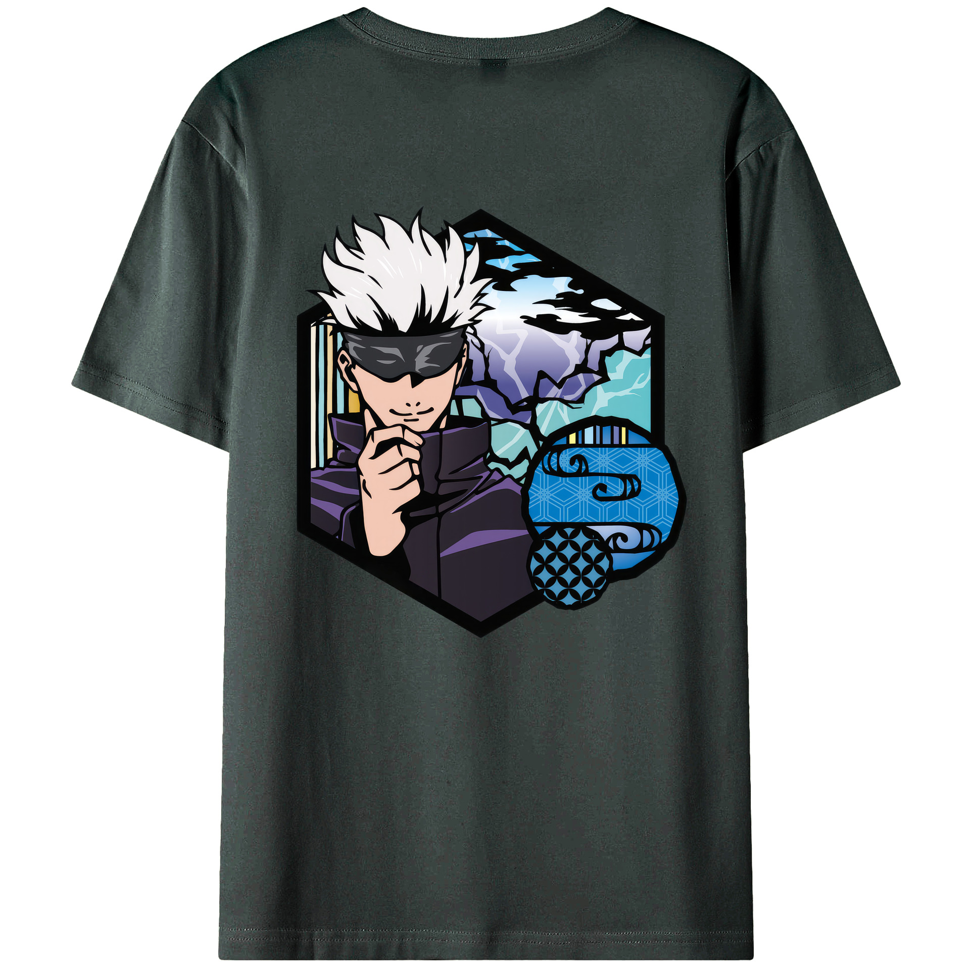 （画像用） 呪術廻戦 Jujutsu Kaisen 綿100％ メンズ半袖Tシャツ（バックプリント） 通気性